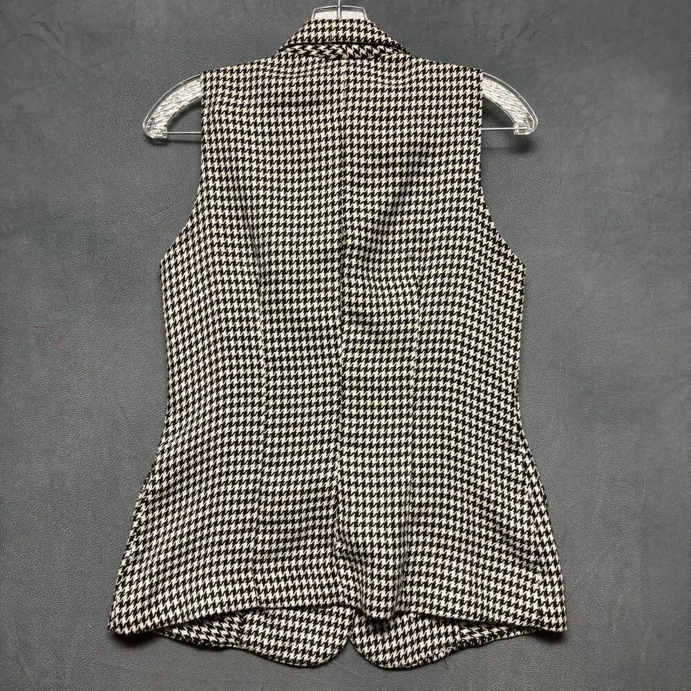 Vintage Melissa Lawrence Houndstooth Pantsuit Vest Set Office Comfy Vixen Size 6